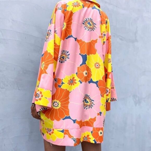 Zara Cover Up Oversize Beach Dress Tunic Size M • NEW WITH TAGS • - Picture 6 of 14